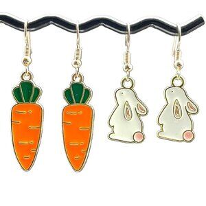 Easter Bunny & Carrot Earring Set | Handmade
